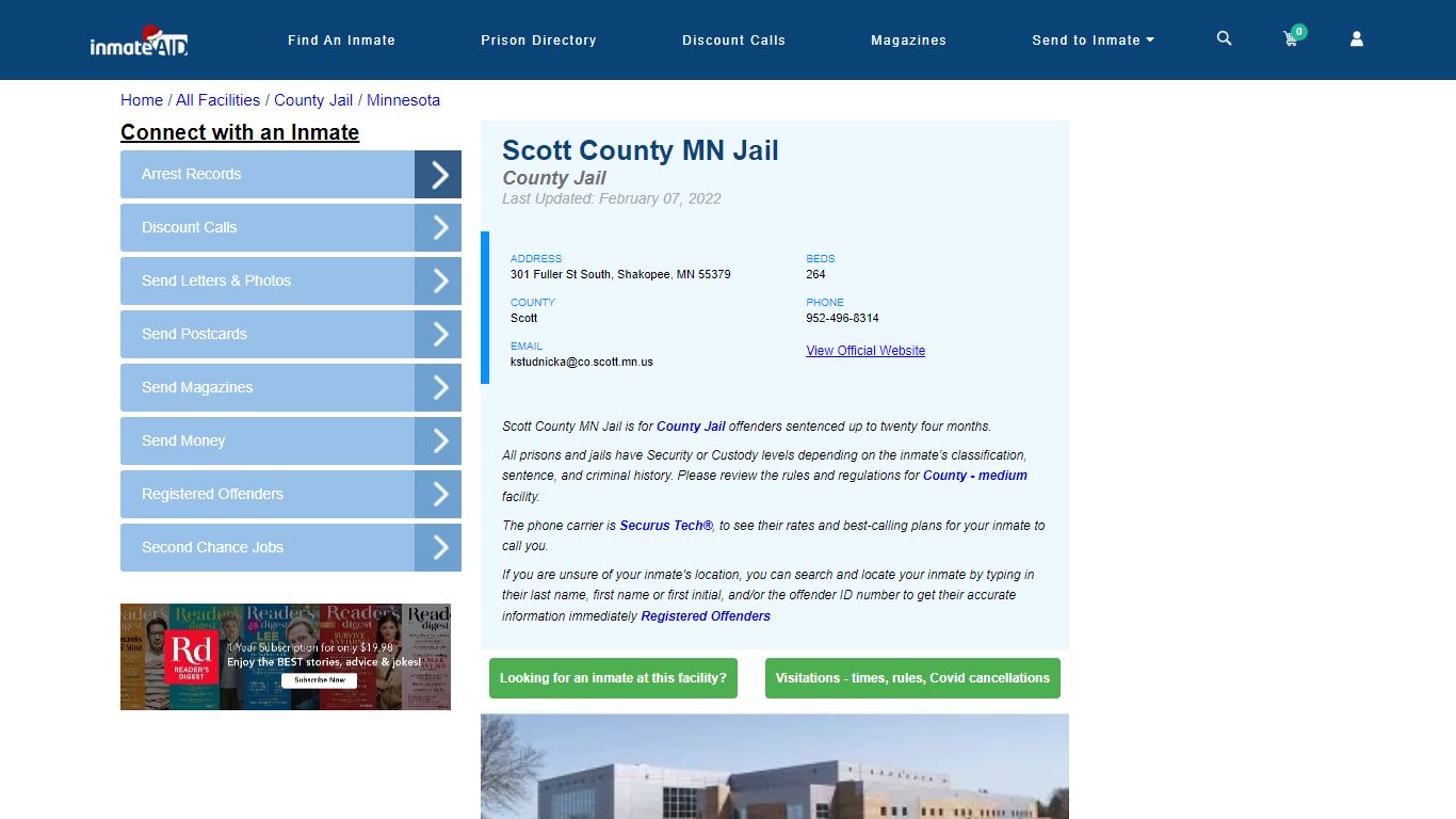 Scott County MN Jail - Inmate Locator - Shakopee, MN